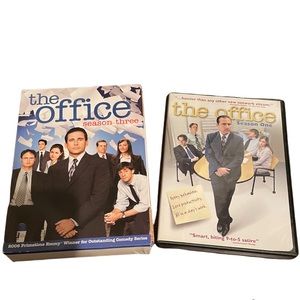 The office DVDs season one three Jim Pam Michael Dwight work television show NBC